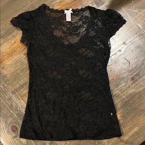 Y2K Black Lace Top